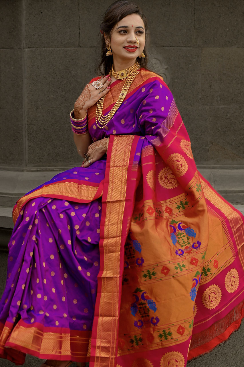 Single Muniya Paithani